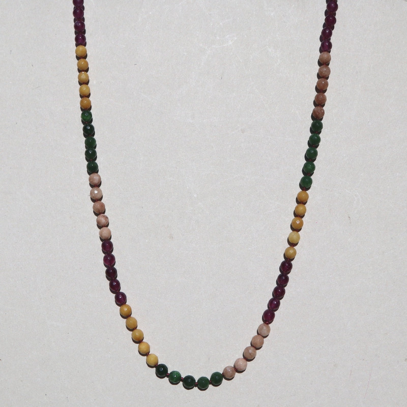 Collier perles multicolores