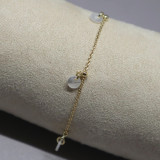 Bracelet argent doré pampilles nacre