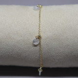 Bracelet argent doré pampilles nacre