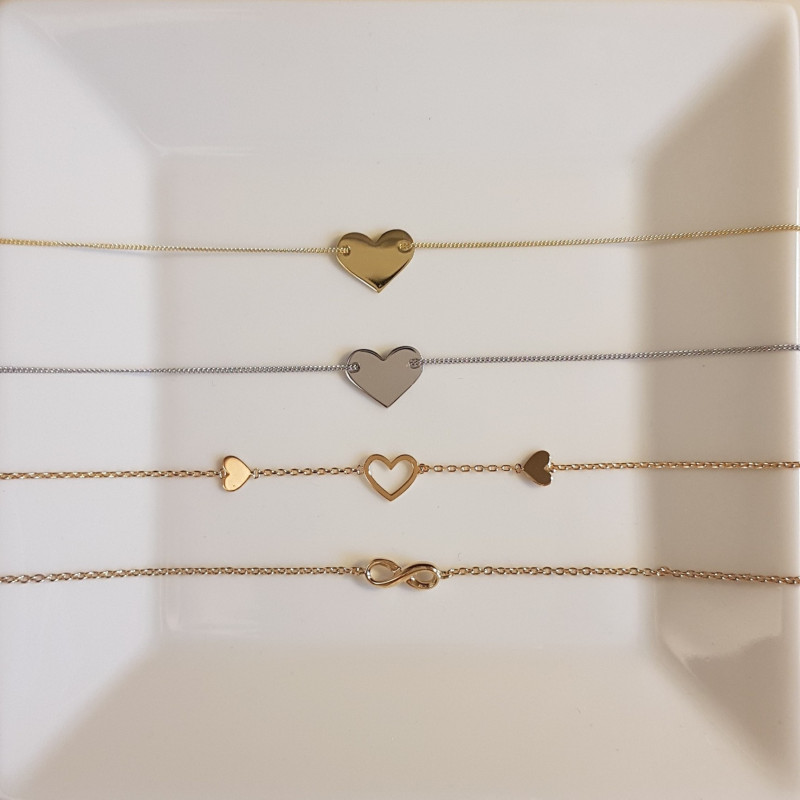 Bracelets coeur Argent/Argent doré