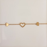 Bracelet 3 coeurs plaqué or