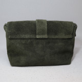 Mini sac en daim, décor boucle, vert kaki