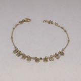 Bracelet pampilles rondes, argent doré