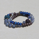 Bracelet double-rangs bleu