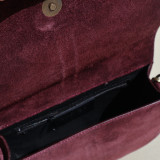 Sac bandoulière rigide bordeaux prune