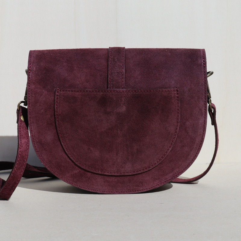 Sac bandoulière rigide bordeaux prune