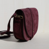 Sac bandoulière rigide bordeaux prune