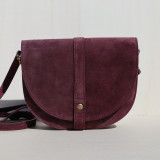 Sac bandoulière rigide bordeaux prune