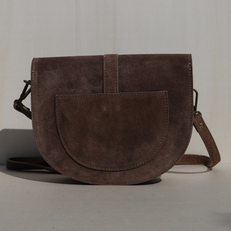 Sac bandoulière rigide taupe