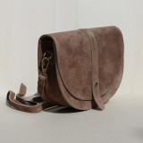 Sac bandoulière rigide taupe