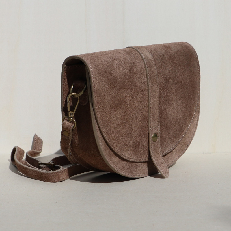 Sac bandoulière rigide taupe