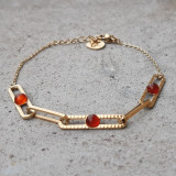 Bracelets maille rectangle rouges, blancs ou noirs