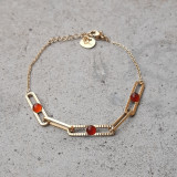 Bracelets maille rectangle rouges, blancs ou noirs