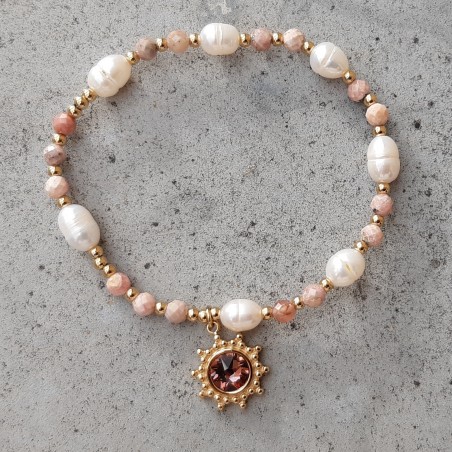 Bracelets perles nacre et rose