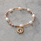 Bracelets perles nacre et rose