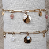 Bracelet maille rectangle rose