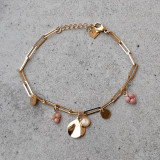 Bracelet maille rectangle rose