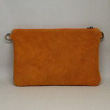 Pochette en daim à pompon, orange