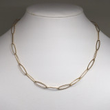 Collier chaîne dorée, mailles ovales