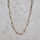 Collier chaîne dorée, mailles ovales