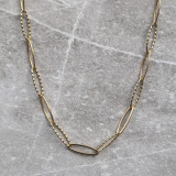 Collier chaîne dorée, mailles ovales