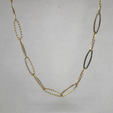 Collier chaîne dorée, mailles ovales