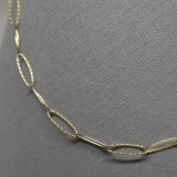 Collier chaîne dorée, mailles ovales