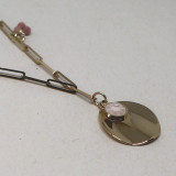 Bracelet maille rectangle rose