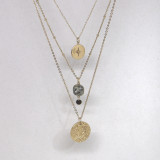 Collier "3 en 1", médailles dorées