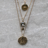 Collier "3 en 1", médailles dorées