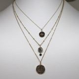 Collier "3 en 1", médailles dorées
