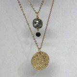 Collier "3 en 1", médailles dorées