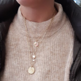 Collier "3 en 1", médailles dorées
