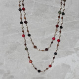 Sautoir Rouge Vert Brun Blanc
