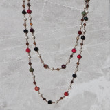 Sautoir Rouge Vert Brun Blanc
