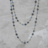 Sautoir Camaïeu bleu et blanc