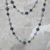 Sautoir Camaïeu bleu et blanc
