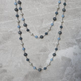 Sautoir Camaïeu bleu et blanc