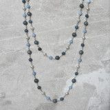 Sautoir Camaïeu bleu et blanc