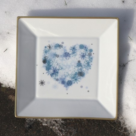 Vide-poches "Coeur Hiver" , filet or