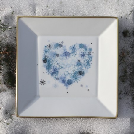 Vide-poches "Coeur Hiver" , filet or