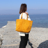 Sac cabas en daim jaune