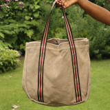 Sac cabas sangle en daim beige