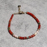 Bracelet orné de pierres naturelles, Pierre de soleil et Cornaline