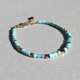 Bracelet orné de pierres naturelles, turquoises claires
