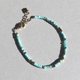 Bracelet orné de pierres naturelles, turquoises claires