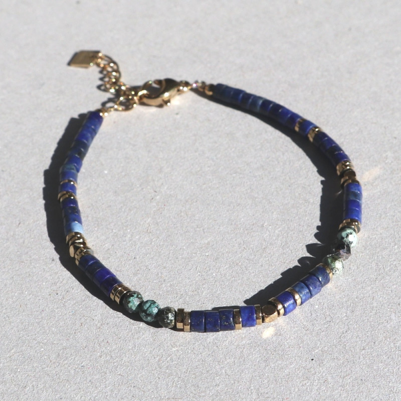 Bracelet orné de pierres naturelles, lapis lazuli