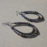 Perles Brun-bleu-doré