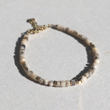 Bracelet orné de pierres naturelles, beiges et grises
