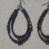 Perles Brun-bleu-doré